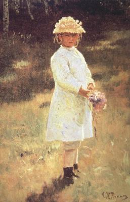 Ilya Repin Girl with a Bouquet (Vera,the Artist's Daughter) (nn02)